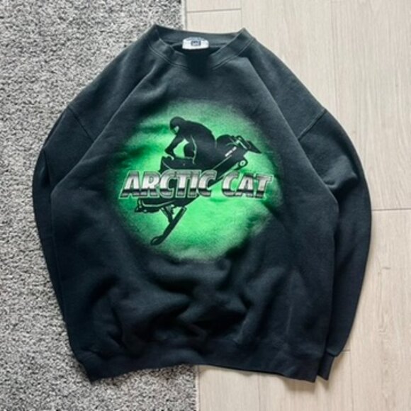 Vintage Arctic Cat Snowmobile Sweatshirt Size L 90s Made In USA Crewneck RARE - Picture 1 of 5